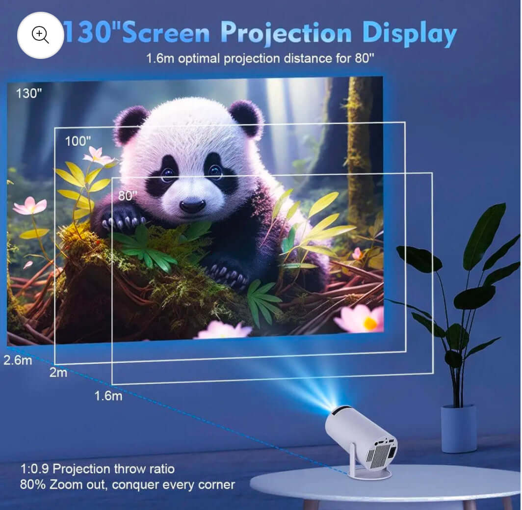 Magcubic Projector Android 11 4K 1280*720P HY300 Dual Wifi 260ANSI 180°